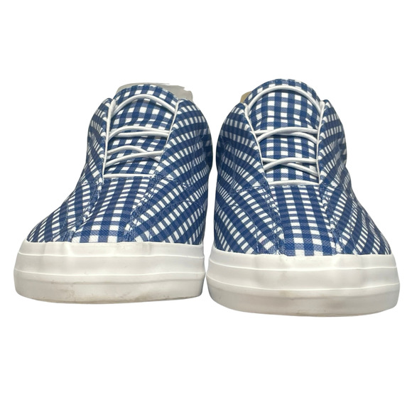 Comfortview Sz 9WW Slip-On Sneakers Navy Gingham Bungee Elastic Casual Flats - Picture 4 of 8